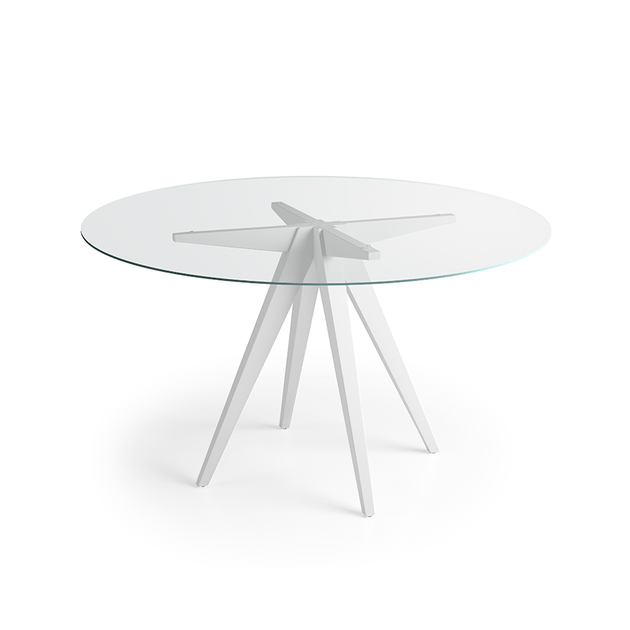 Mesa August A Glass con tapa de cristal transparente