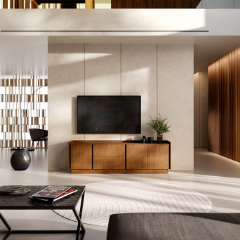 Mueble de TV Praga de la marca nacional Grupo Seys, fabricado en madera de pino 2