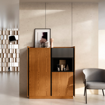 Vajillero Praga de la marca nacional Grupo Seys, fabricado en madera de pino 2