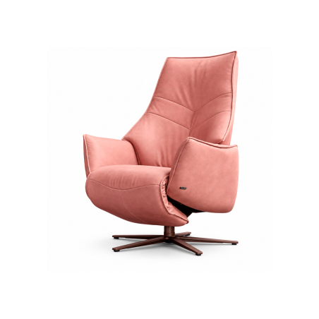 Sillón relax 7911 S-Lounger con base de 5 aspas y tapizado en piel