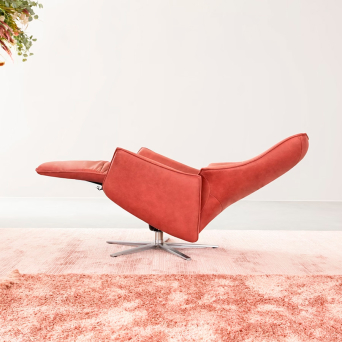 Sillón relax 7911 S-Lounger con base de 5 aspas y tapizado en piel 2