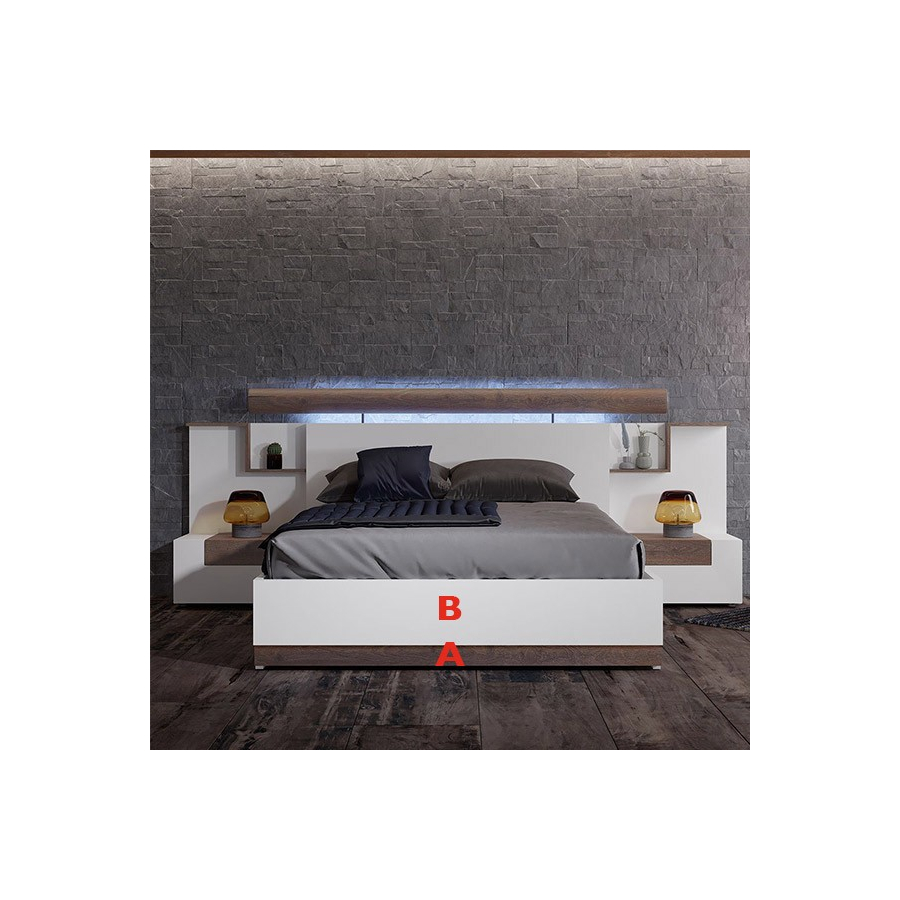 dormitorio chapado en madera natural