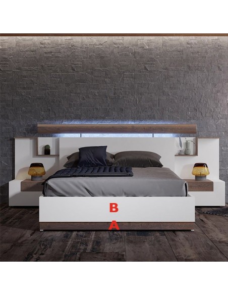 dormitorio chapado en madera natural