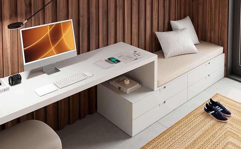 Zona de estudio para casa Escritorio amplio para dormitorio juvenil