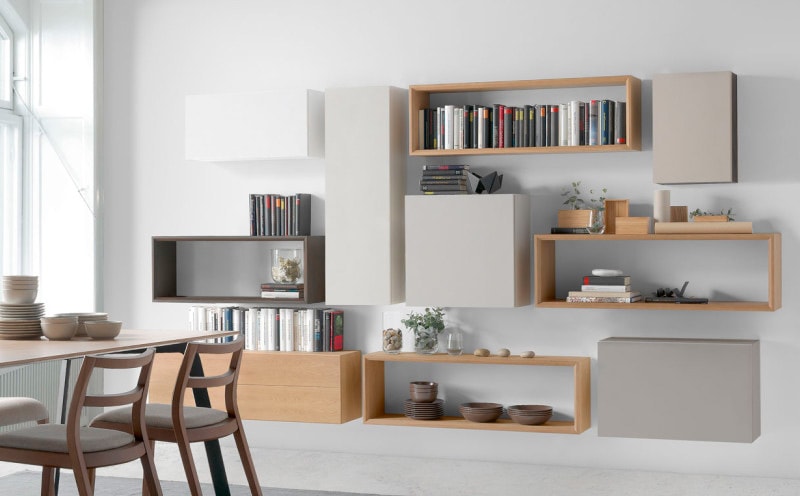 librerías y estanterías modulares totalmente personalizables en movimiento, tamaño y uso