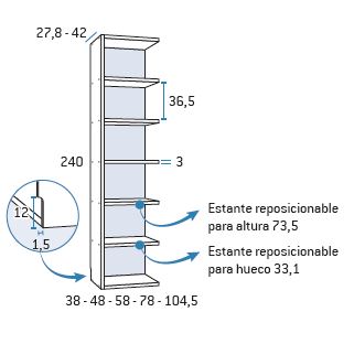 habitación juvenil cama abatible roble y blanco con tirador uñero del  modelo Formas F363 de Glicerio Chaves