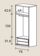 Dibujo t&eacute;cnico 1 - Armario Parma Dos Puertas | Salcedo Mueble
