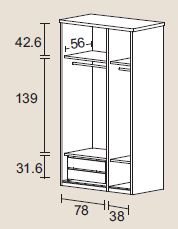 Dibujo t&eacute;cnico 1 - Armario Parma Tres Puertas | Salcedo Mueble