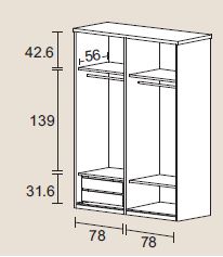 Dibujo t&eacute;cnico 1 - Armario Parma Cuatro Puertas | Salcedo Mueble