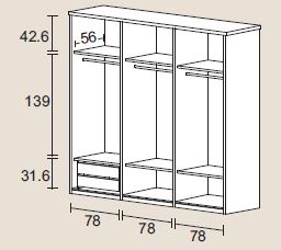 Dibujo t&eacute;cnico 1 - Armario Parma Seis Puertas | Salcedo Mueble