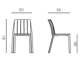 Silla Tiberina sin brazos medidas