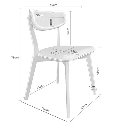 Medidas silla Anais de Somcasa.