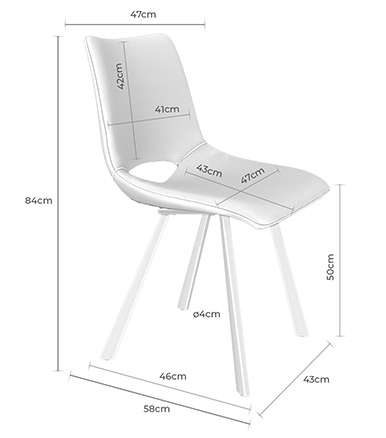 Medidas silla Victoria de Somcasa.