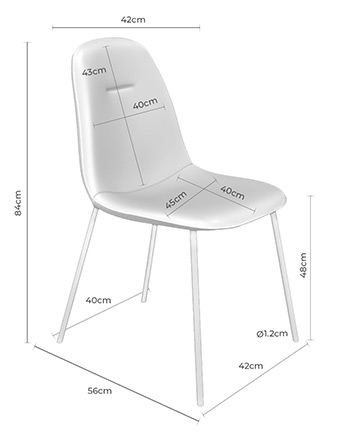 Medidas silla Dana de Somcasa