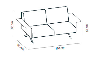 Sofá Legs con bandeja  Viccarbe en Muebles Lara