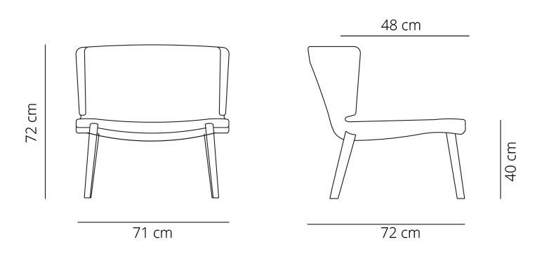 Dibujo t&eacute;cnico 1 - Butaca Wrapp | Viccarbe