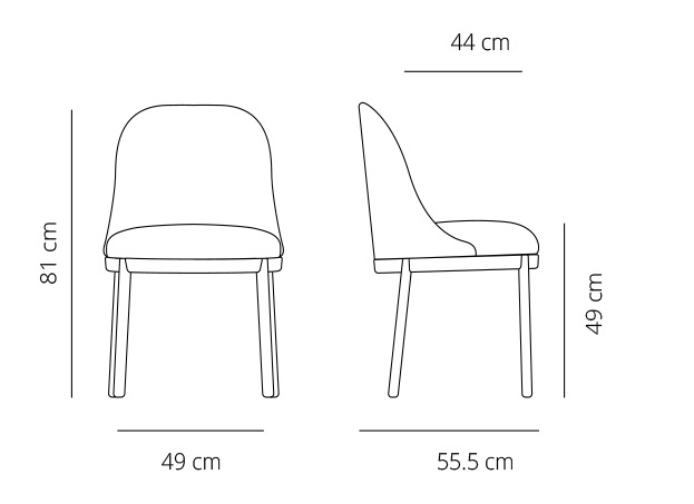 Dibujo t&eacute;cnico 2 - Silla Aleta | Viccarbe
