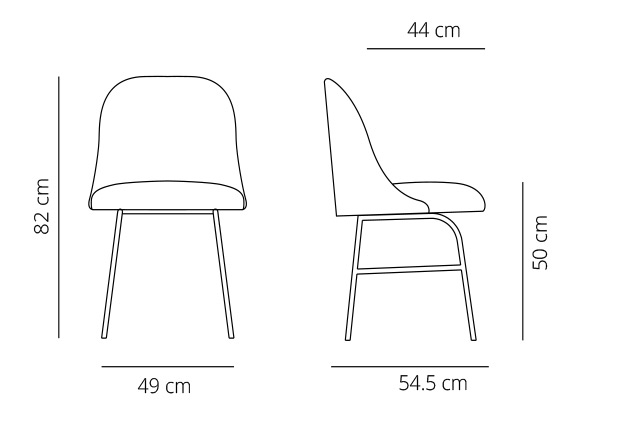 Dibujo t&eacute;cnico 1 - Silla Aleta | Viccarbe