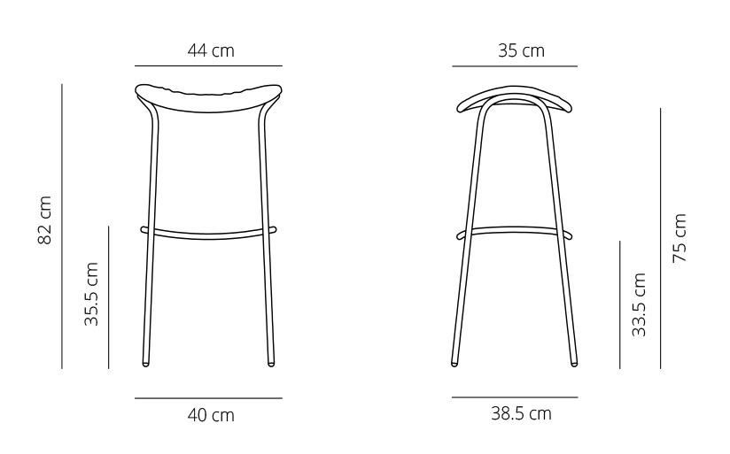 Dibujo t&eacute;cnico 2 - Taburete Funda | Viccarbe
