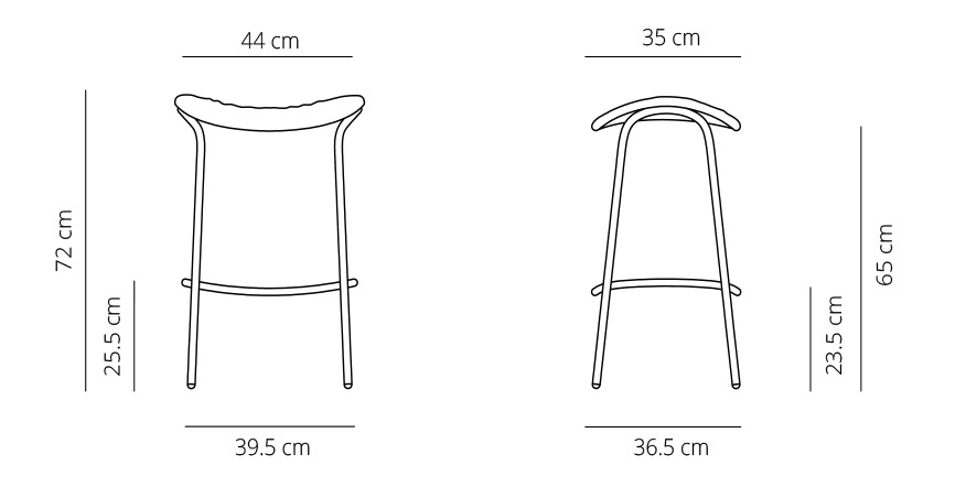 Dibujo t&eacute;cnico 1 - Taburete Funda | Viccarbe