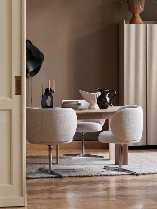 Dibujo técnico 3 - Silla comedor Rico con ruedas | Ferm Living