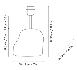 Dibujo t&eacute;cnico 1 - L&aacute;mpara de mesa Hebe | Ferm Living