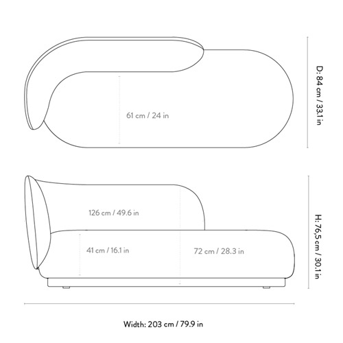 Dibujo técnico 1 - Diván Rico | Ferm Living