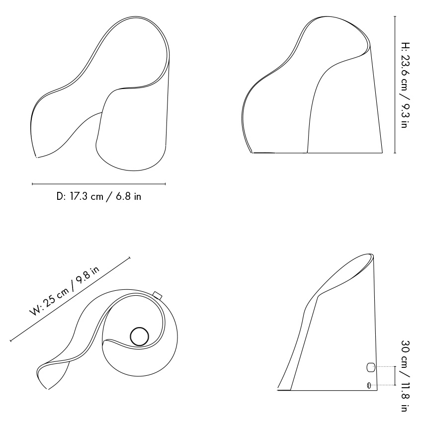 Dibujo t&eacute;cnico 1 - L&aacute;mpara de mesa Oyster | Ferm Living